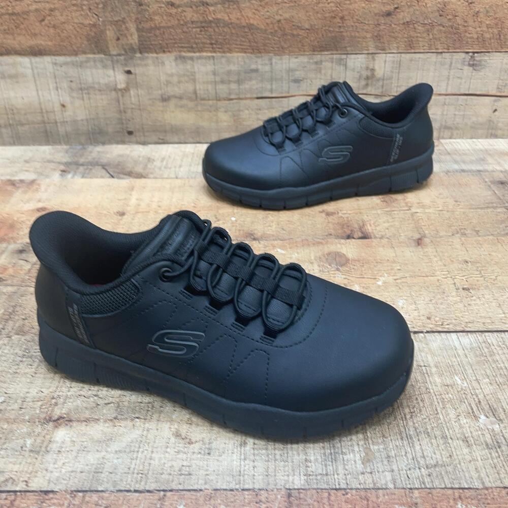 Skechers Slip-ins Shoes Unisex Size 6.5 36.5 Black Slip Resistant Work 108218W